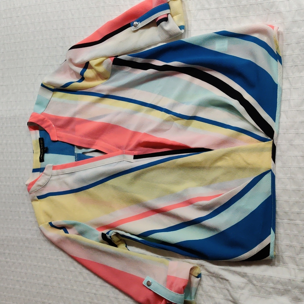 Maternity Striped Blouse  3/4 Sleeve